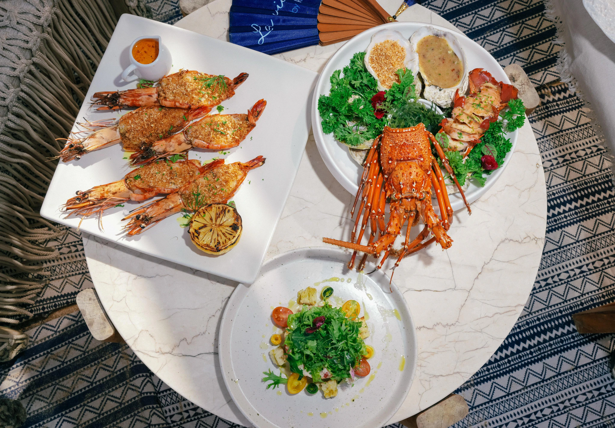 Fresh seafood dish at Le Bleu, a seafood restaurant in Nusa Dua Bali