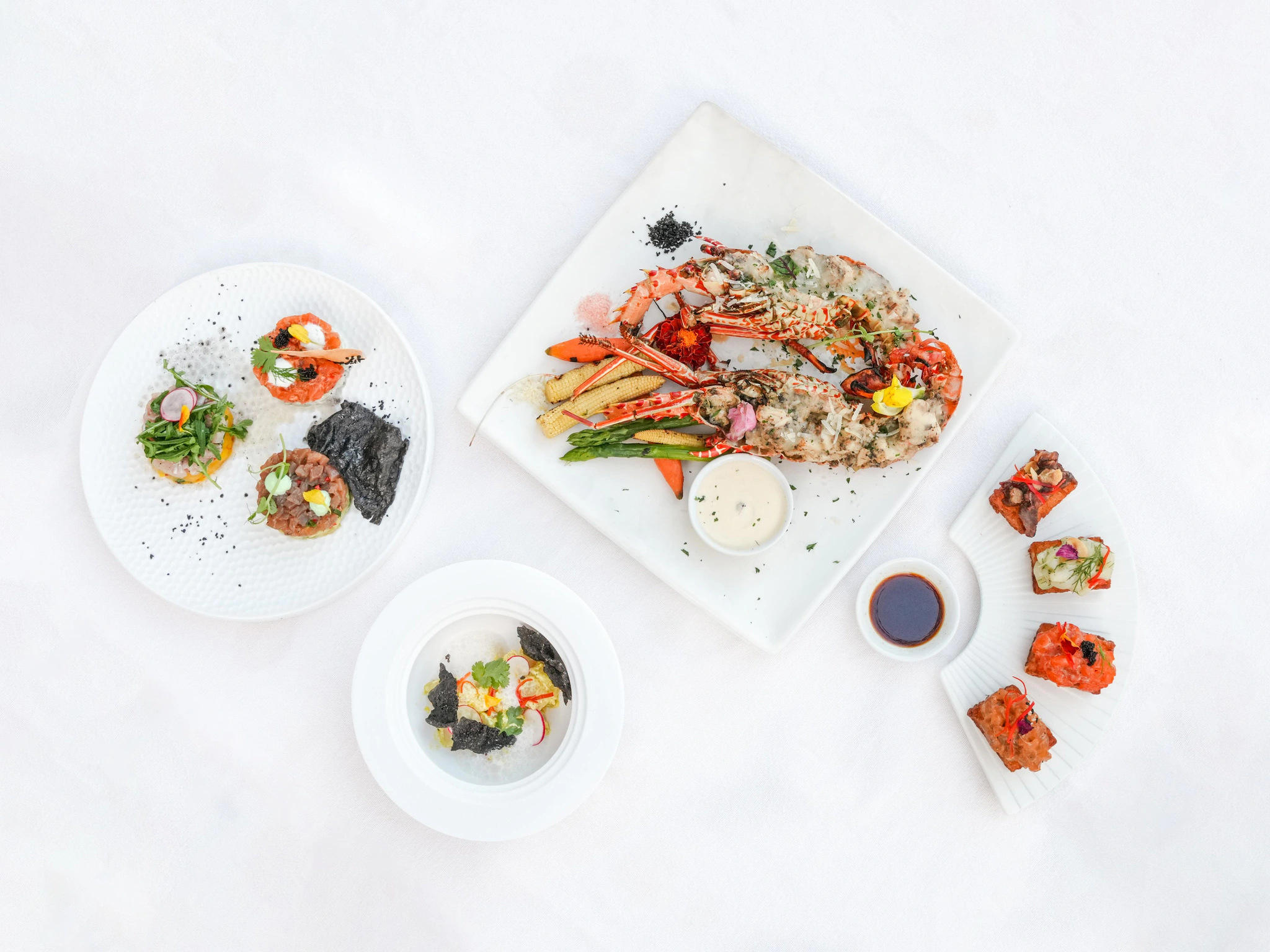 Fine dining seafood menu at a sea front fine dining restaurant in Nusa Dua